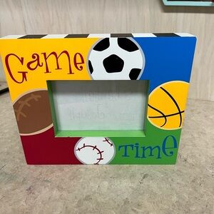 Stephen Joseph game time 4x6 frame sporty boys room soccer basketball baseball